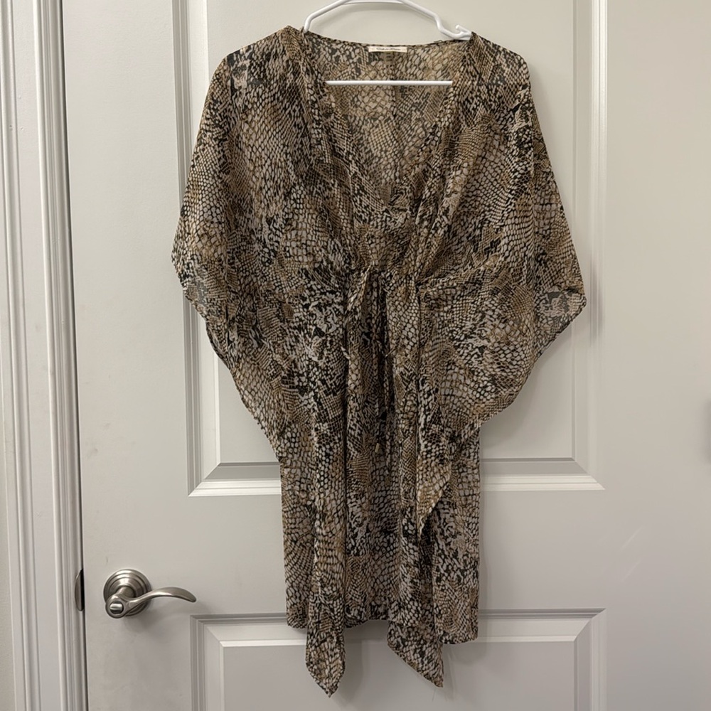 Calvin Klein Snakeskin Tie-Waist Tunic – Chic and Flowy (S/M)